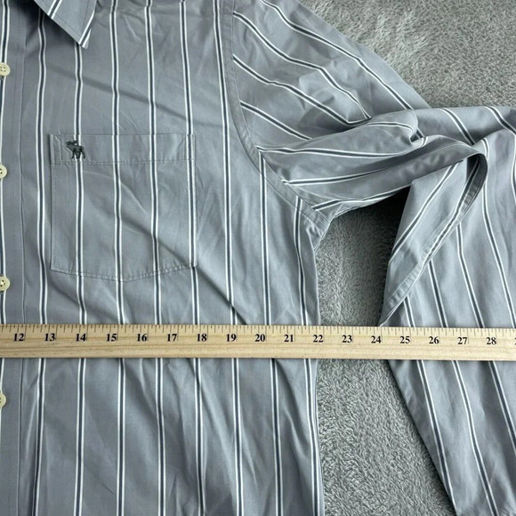Abercrombie & Fitch Mens Muscle Fit XL Gray Striped  Shirt 100% Cotton  4748 - Picture 6 of 8
